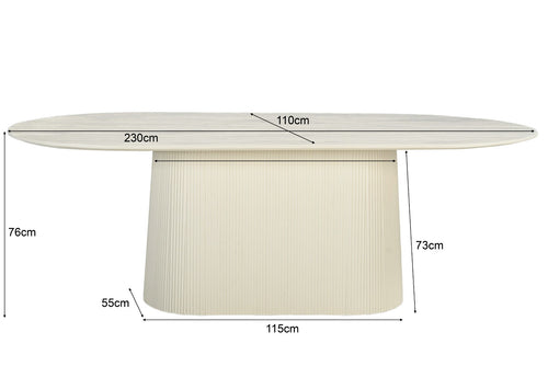Livingfurn eetkamertafel Patrice - 230cm - beige