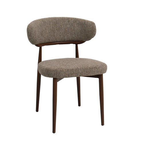 DÉJA Living Eetkamerstoel Milan - Taupe/Walnoot Stof - Set van 2 - vtwonen shop