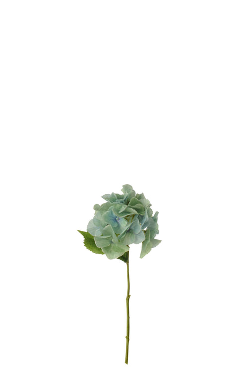 J-Line bloem hortensia Frisse Toets - textiel - turkoois - small - 4 stuks