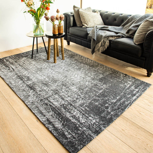 Ecorugs vloerkleed Harlem Contrast - zwart - 280x390cm