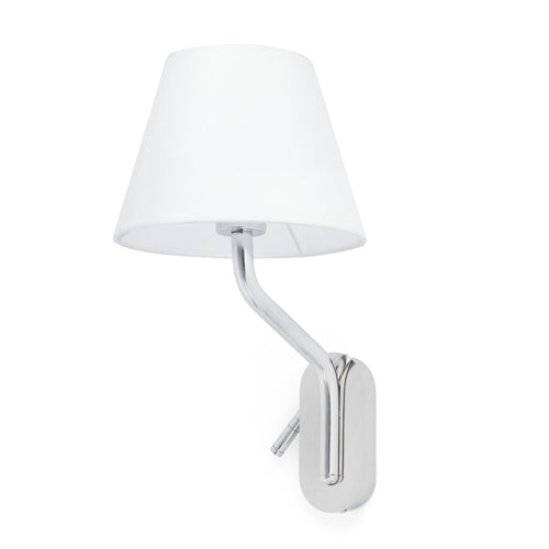 Faro Eterna - 1 Light Indoor Wandleeslamp Chroom - Kap niet inbegrepen, E27