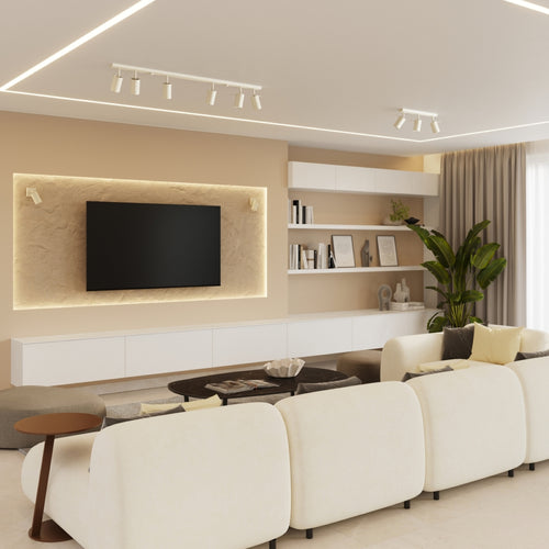 Sollux Lighting Plafondlamp RING 6L beige - 117x6x17cm