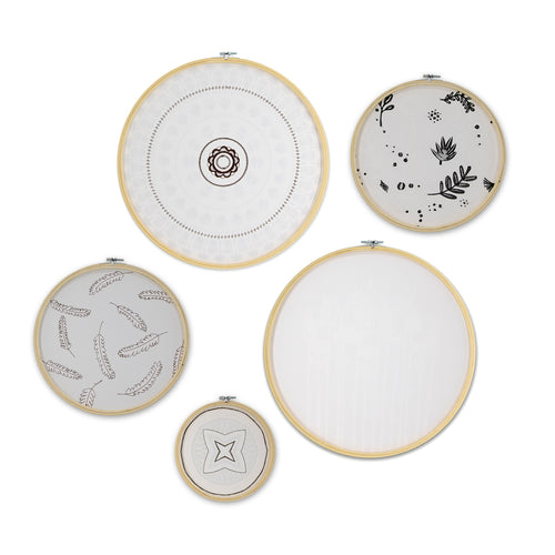 Art for the Home Cirkels met borduursels - Ibiza Vibes - 2x 40cm 2x 30cm 20cm - vtwonen shop