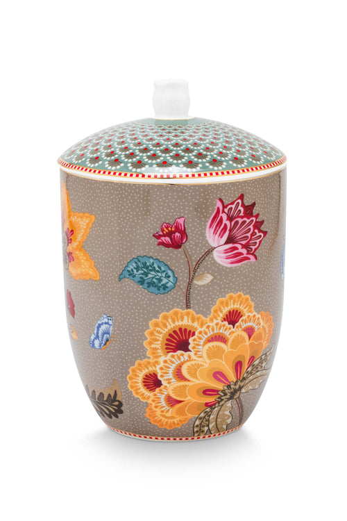 Pip Studio Voorraadpot - Blooming Tales - Khaki - 14cm