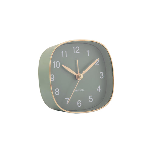 Karlsson wekker Travel Square - groen - 8.5x8.5x8.5cm - Vaderdag - Vaderdagcadeau - Vaderdag cadeautje voor hem
