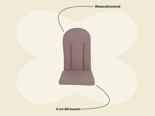 MaximaVida tuinkussen Taupo voor Adirondack tuinstoel - waterafstotend