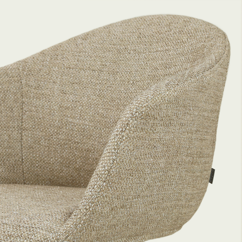 Nolon Nola-Otis Eetkamerstoel Taupe Melange - Draaibaar Zwart Onderstel - vtwonen shop