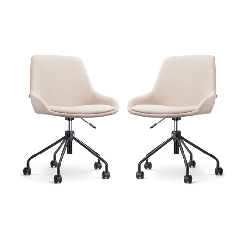 Nolon Nout-Isa Bureaustoelen Set van 2 - Beige - Zwart