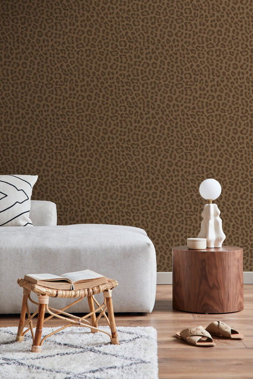ESTAhome behang panterprint donkerbruin - 50 x 900 cm - 139969