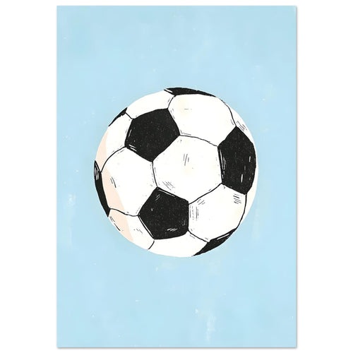 Artfulprints Poster Klassieke voetbal   - 30x40 cm - Blauw