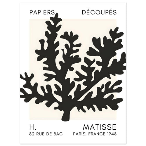 Artfulprints  Matisse – Aqua bloom black   poster 30x40 cm - vtwonen shop