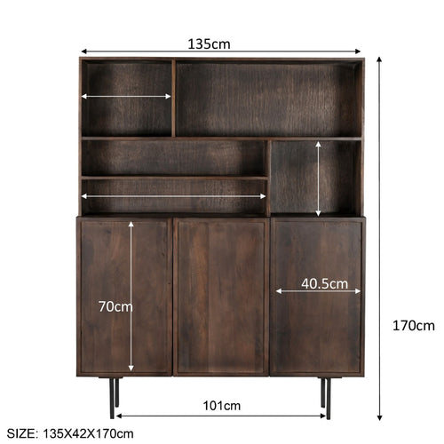 Livingfurn kabinetkast Elan - 135cm - mangohout