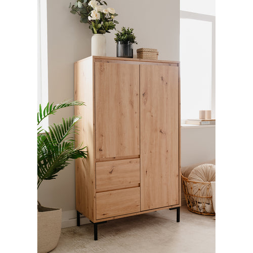 Calicosy - Hoge Buffetkast 2 Deuren Plock - 40x81x139 cm