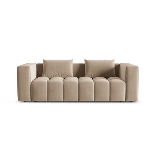 Cosmopolitan Design - Slaapbank met opbergdoos Verona 3-zits, flueel zand - 98x252x85cm