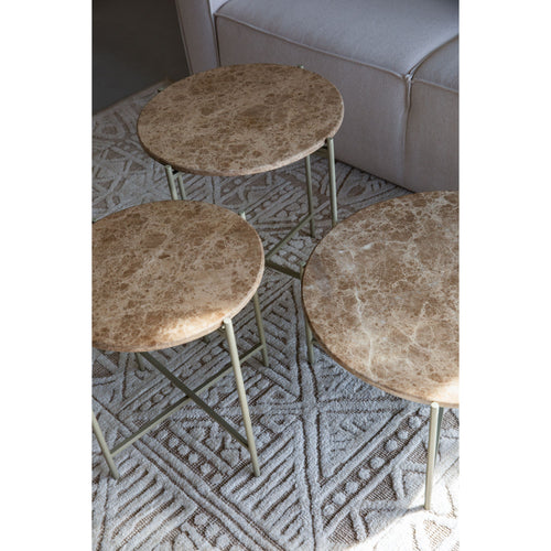 Housecraft Living Tooz bijzettafel Rond 40 cm Marmer Beige - vtwonen shop