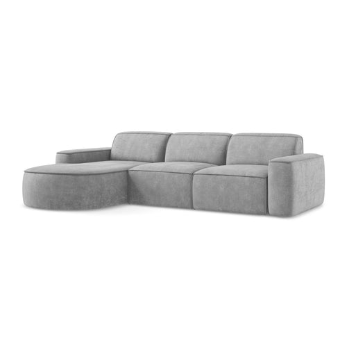 LaMiaSofa hoekbank links Melissa - chenille stof - lichtgrijs - 284x166x70