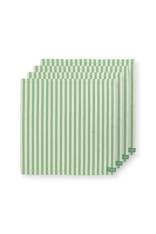 Pip Studio - Servetten Stripes - Lichtgroen - 40x40 cm - Set van 4