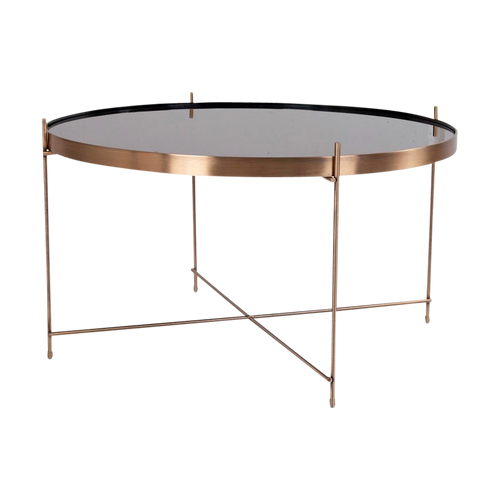 Artichok Liliana Ronde Salontafel van Metaal en Glas Ø 70 cm - Brons
