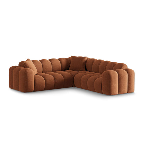Cosmopolitan Design - Symmetrische hoekbank Treno 3-zits, chenille baksteen - 240x240x70cm