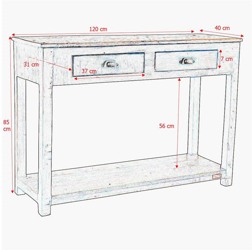 Raw materials bijzettafel Factory - FSC gerecycled hout - 120x40x85  cm - vtwonen shop