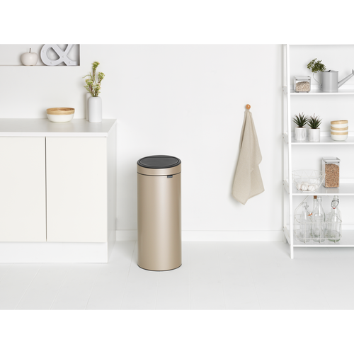 Brabantia Touch Bin New afvalemmer, 30 liter, kunststof binnenemmer - Metallic Gold