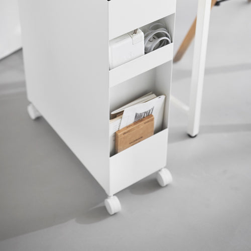 Yamazaki Tower Opbergmanden op wielen 3-laags - Wit - vtwonen shop