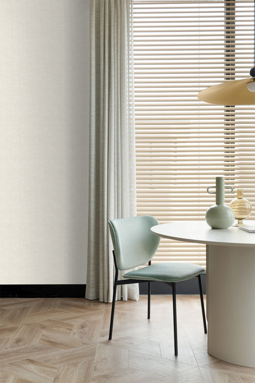 ESTAhome behang effen linnenstructuur licht crème beige - 53 cm x 10.05 m - 148691