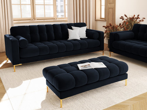 Cosmopolitan Design Bank Bali 4-zits, flueel, donkerblauw - 96x217x75cm
