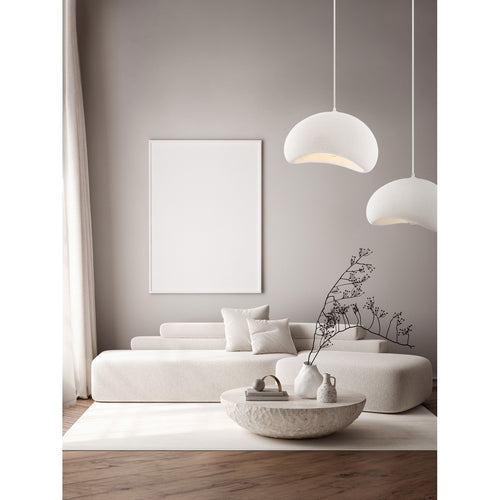 Nova Luce AERE 50 cm koepelvormige hanglamp voor plafondmontage, steenwit, E27, 1x12W