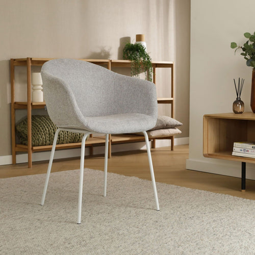 Nolon Nora-Otis Eetkamerstoelen Set van 2 - Lichtgrijs - Witte Poten - vtwonen shop