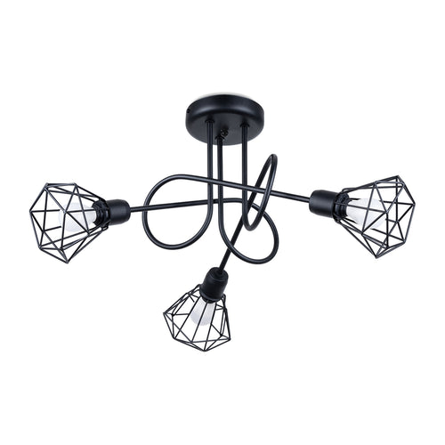 Sollux Lighting Kroonluchter ARTEMIS 3S zwart - 48x48x28,5cm