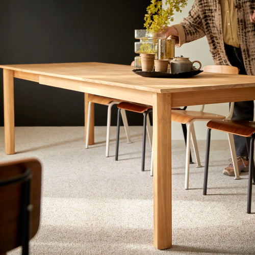 Tikamoon Uitschuifbare tafel van massief teak 8-10 pers. - Naturel