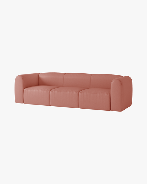 noo.ma Flom 3-zits slaapbank - Pink Clay, 140x200 uitschuifbaar bed, HR-schuim en spiraalveren