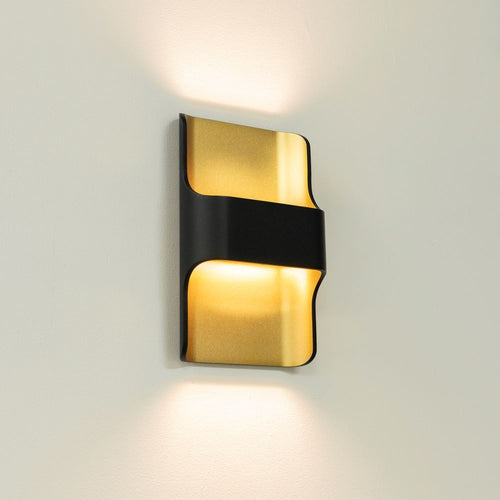 Artdelight Wandlamp Dallas - Zwart/Mat Goud