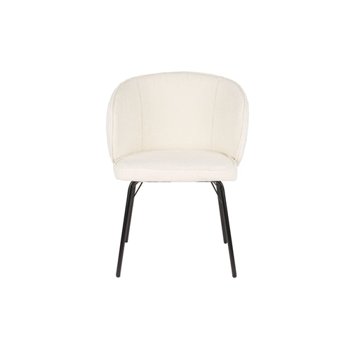 Housecraft Living Joa Eetkamerstoelen Bouclé Wit - Set van 2 - vtwonen shop