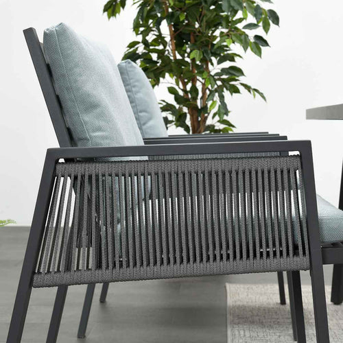 Garden Impressions Andrea dining fauteuil - carbon black - rope donker grijs - mint grey - vtwonen shop