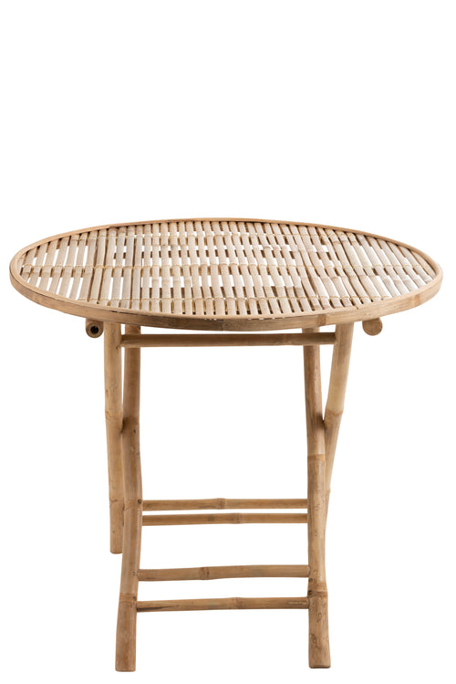 J-Line tafel Plooibaar Rond - bamboe - naturel - vtwonen shop