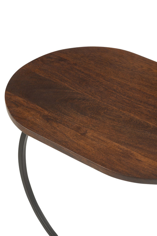 J-Line bijzettafel Swoosh - ijzer/hout - bruin/zwart