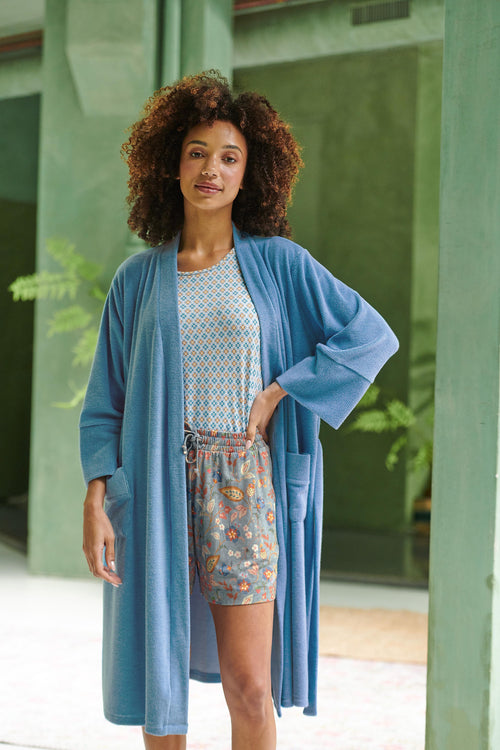 Pip Studio - Naomi Kimono - Dames - Petite Sumo Stripe - Blauw - XXL