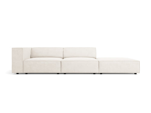 Cosmopolitan Design Rechte bank Arendal 4-zits, chenille met ribbeleffect, ivoor - 102x262x70cm