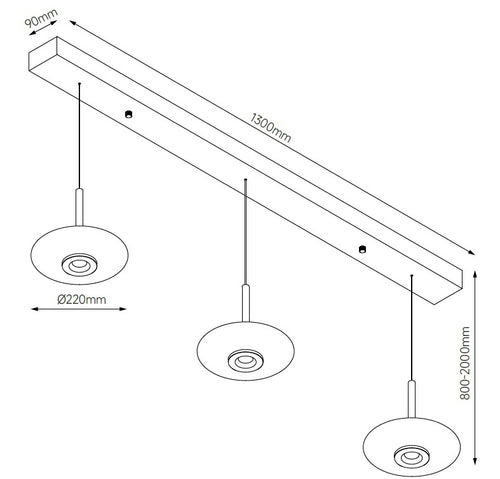 Artdelight Hanglamp Madison 3L - Zwart/Smoke