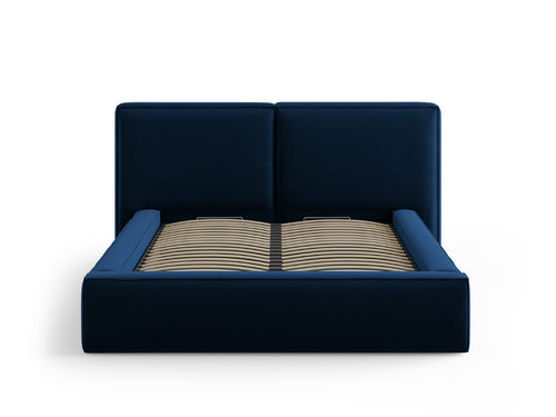 Micadoni Opbergbed met hoofdeinde Jodie 140x200cm, flueel, koningsblauw - 228x194x108cm