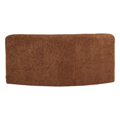 WOOOD eetbank halfronde hoek rug Mojo Base - Wollig - Roestbruin - 83x152x76