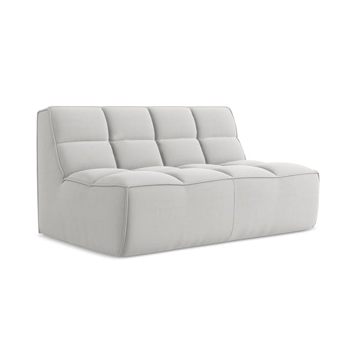 LaMiaSofa Tweezits modulaire bank Belluno - velours - zilver - 160x93x75