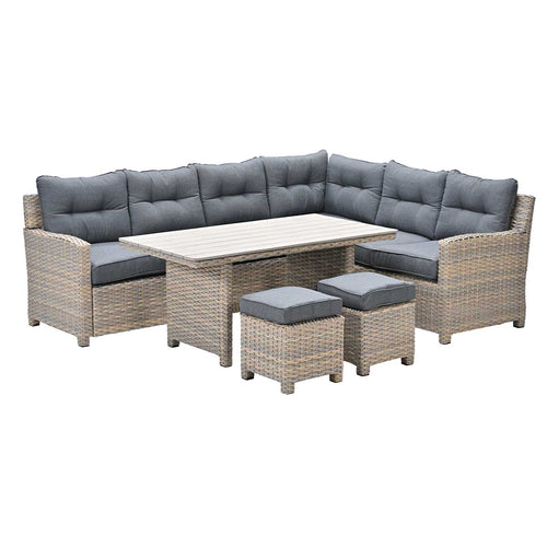 Seagull lounge-diningset - 5-delig - rechts - vintage willow - zwart