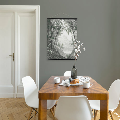 Art for the Home Hangende Poster Linnen - Jungle Landschap Schets - 80x60cm