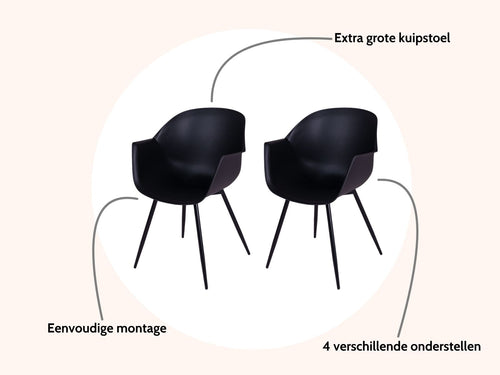 MaximaVida eetkamerstoel Cuyp XXL zwart  conische stoelpoten- 2 stuks - vtwonen shop
