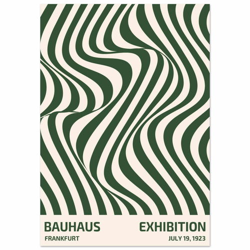 Artfulprints Poster met Lijst Bauhaus - Exhibition Frankfurt green   - 30x40 cm - Groen