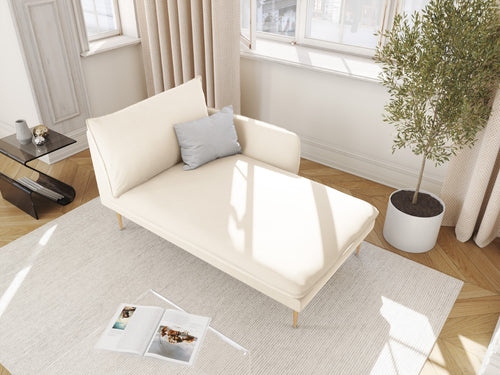 Cosmopolitan Design rechter chaise longue Vienna flueel, lichtbeige - 170x110x95cm