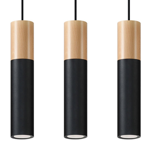 Sollux Lighting Hanglamp PABLO 3 zwart - 45x6x90cm